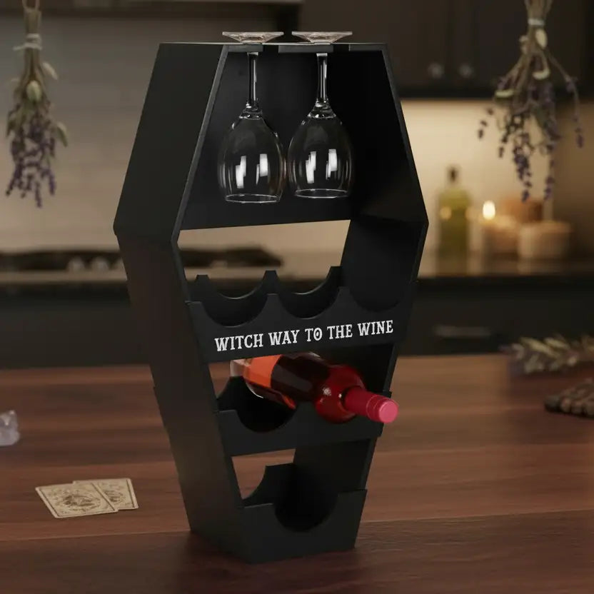 Witch Way To The Wine Coffin Shelf