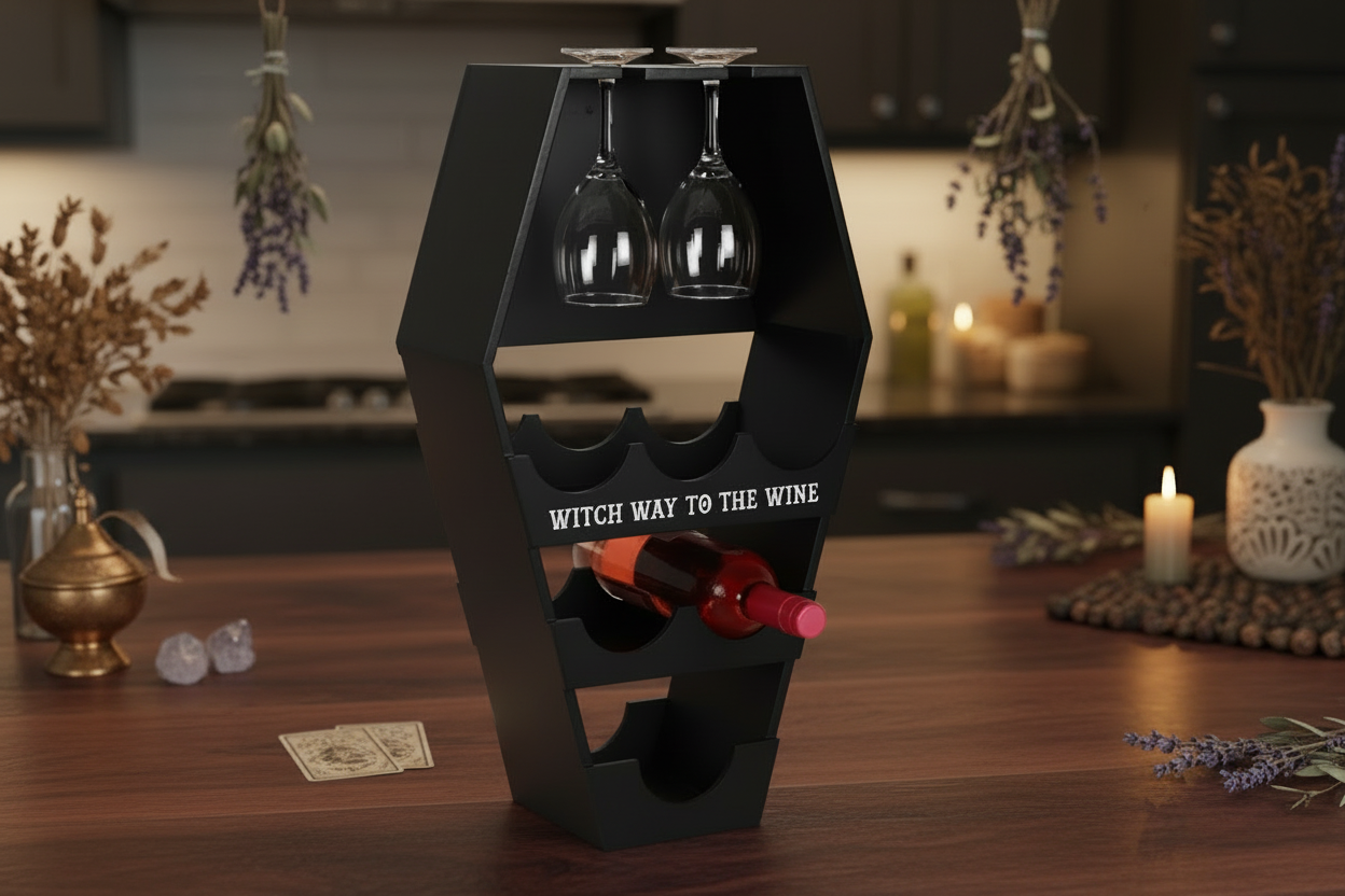 Witch Way To The Wine Coffin Shelf