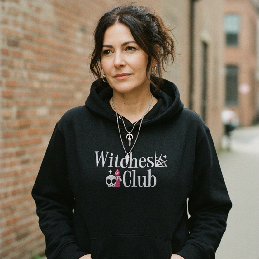 Witches Club Embroidered Hoodie – Cozy Heavy Blend