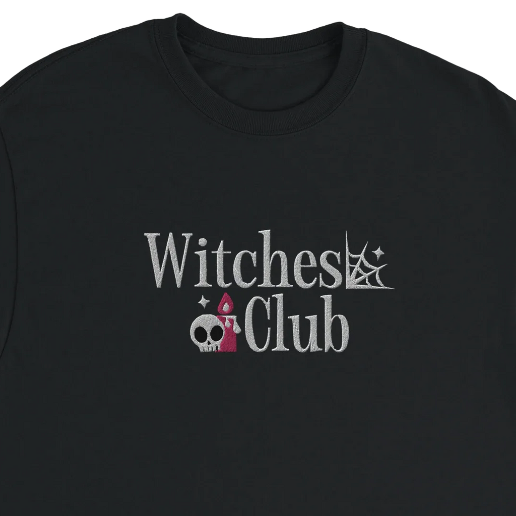 Witches Club Embroidered T-Shirt – Classic Heavyweight Cotton Design