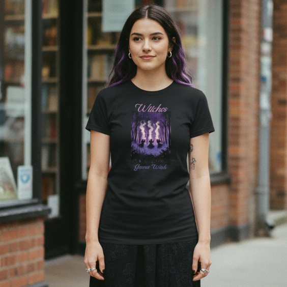 Witches Gonna Witch Classic Womens Crewneck Black T-shirt