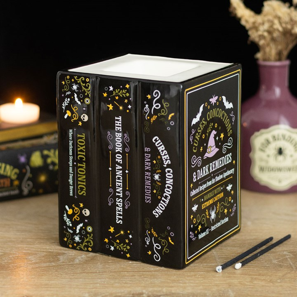 Witch’s Apothecary Book Shaped Oil Burner and Wax Warmer